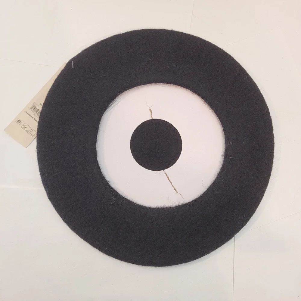 No Boundaries Beret Women Black Solid Wool Blend One Size‎ NB253193